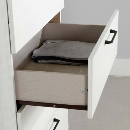 Commode de chambre à coucher à 5 tiroirs Everley, 29 W - Blanc | Commode verticale de chambre à coucher Everley de 29 po (L) à 5 tiroirs - blanche