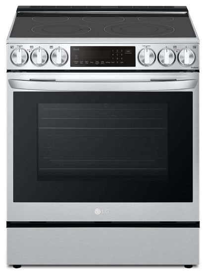Cuisinière électrique intelligente LG de 6,3 pi³ avec friture à air et convection ProBake Convection® - Acier inoxydable résistant aux taches…