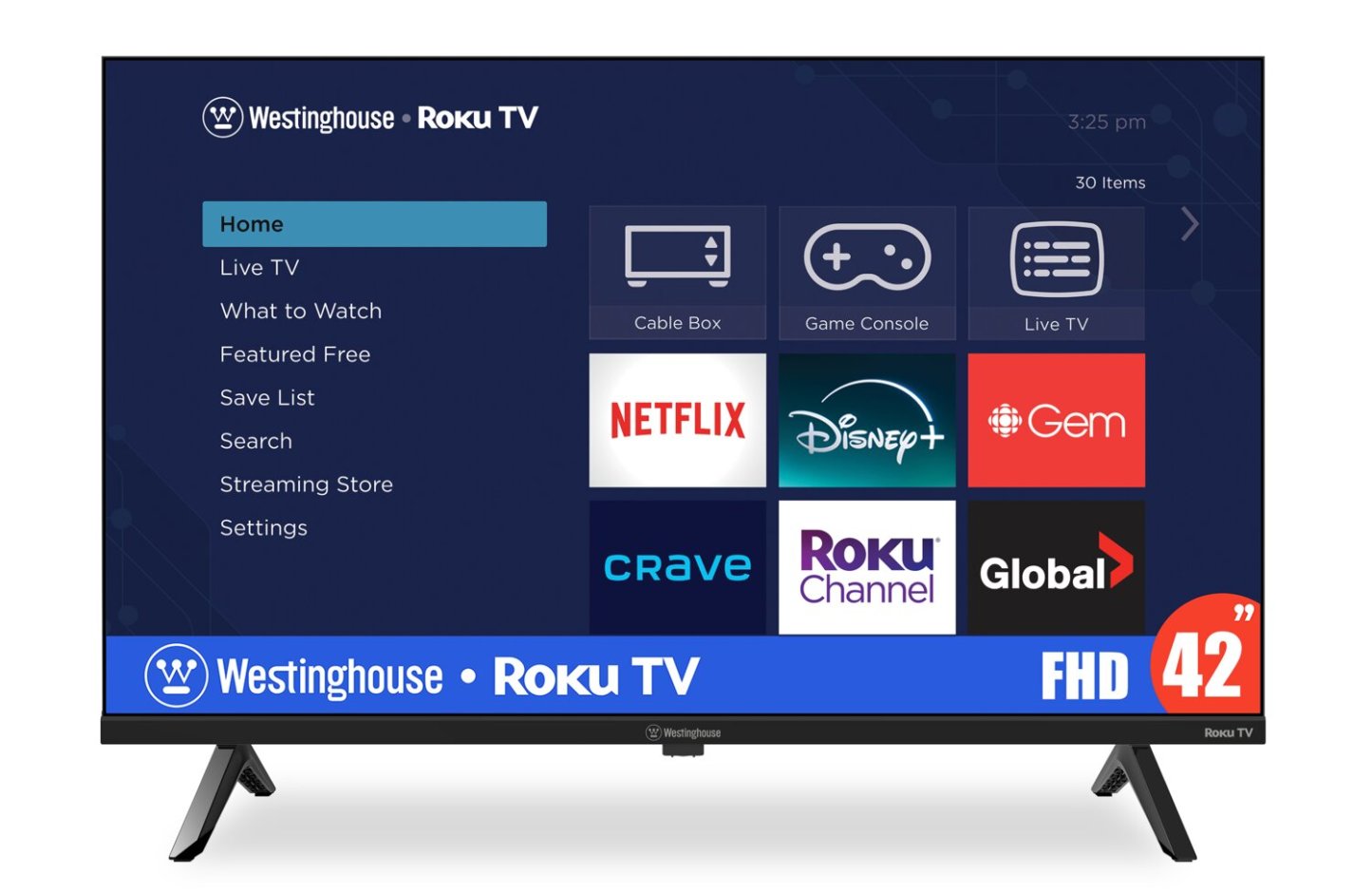 Téléviseur intelligent Westinghouse 42 1080p avec Roku TVMC