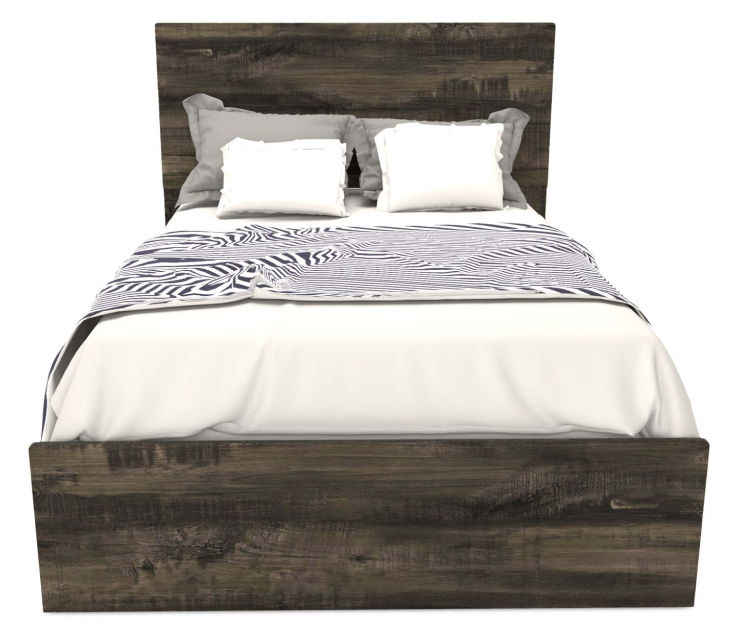 Lit à panneaux Riley avec tête de lit et cadre pour enfants, fabriqué au Canada, gris - Pleine grandeur | Lit à panneaux Riley avec tête de lit et cadre de lit pour enfants, fabriqué au Canada, gris - format lit double