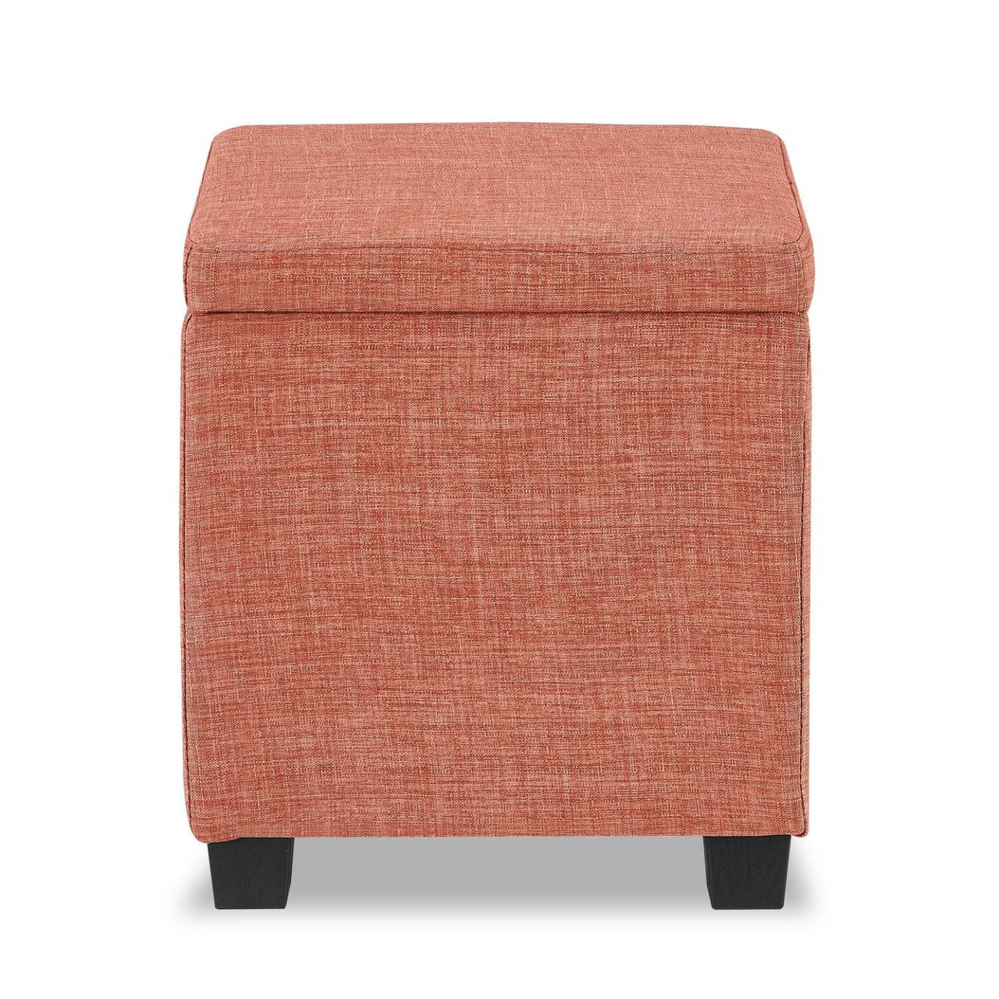 Halifax 14.75 Square Fabric Storage Ottoman - Orange|Pouf de rangement carré Halifax de 14,75 po en tissu - orange