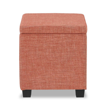 Halifax 14.75 Square Fabric Storage Ottoman - Orange|Pouf de rangement carré Halifax de 14,75 po en tissu - orange