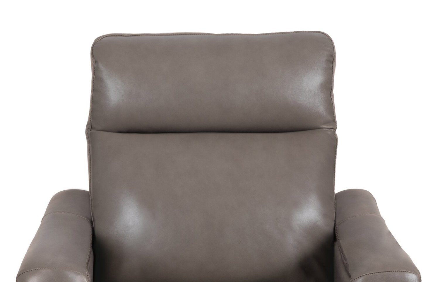 Fauteuil à inclinaison par poussée Natalie de 32,5 po en cuir véritable de qualité supérieure avec pattes en bois - gris