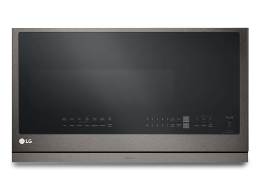 LG 2,1 Cu. Fort. Micro-ondes à grande portée avec ExtendaVent™ et cuisson par capteur - Acier noir anti-taches… | Quatre à micro-ondes à hotte intégrée LG de 2,1 pi³ avec ExtendaVentMC et cuisson par capteur - acier …