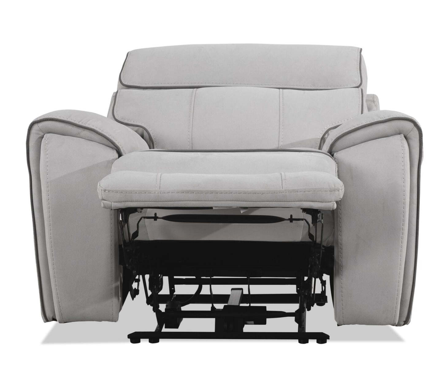 Cindy Crawford Home Newport 43 Fauteuil à inclinaison électrique en suédine avec appuie-tête électrique - gris