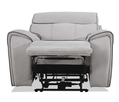 Cindy Crawford Home Newport 43 Fauteuil à inclinaison électrique en suédine avec appuie-tête électrique - gris