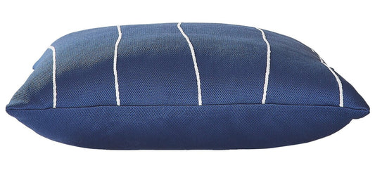 Coussin décoratif rayé intérieur/extérieur - Marine | Coussin décoratif rayé pour l'intérieur et l'extérieur - bleu marine | LX1024DP