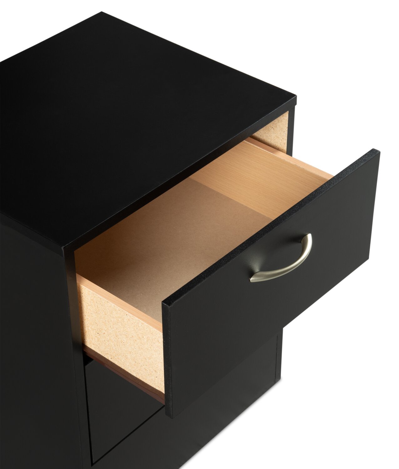 Table de nuit Arlo à 2 tiroirs, 18,3 po (L) x 22 po (H), fabriquée au Canada - noire