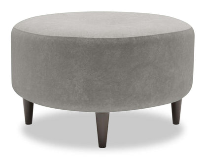Fabriqué au Canada Sofa Lab personnalisable Pouf en tissu velours The Curve 31 - Gris platine | Pouf The Curve de Sofa Lab de 31 po fabriqué au Canada en tissu de velours - gris Platinum Grey | CURV3588