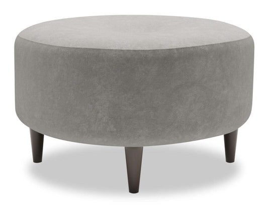 Fabriqué au Canada Sofa Lab personnalisable Pouf en tissu velours The Curve 31 - Gris platine | Pouf The Curve de Sofa Lab de 31 po fabriqué au Canada en tissu de velours - gris Platinum Grey | CURV3588