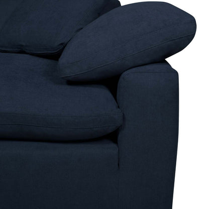 Eclipse Modular 5-Piece Linen-Look Fabric Sectional with Reversible Feather Down Cushions - Navy Blue | Canapé sectionnel modulaire Eclipse 5 pièces en tissu d’apparence lin avec coussins réversibles en duvet et plumes - bleu marine
