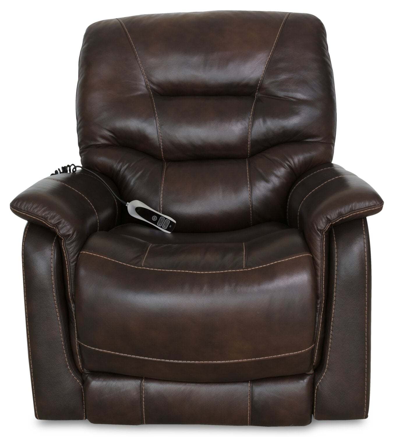 Parker 36 Fauteuil inclinable électrique à 3 positions en cuir véritable - brun | PARK2BLC