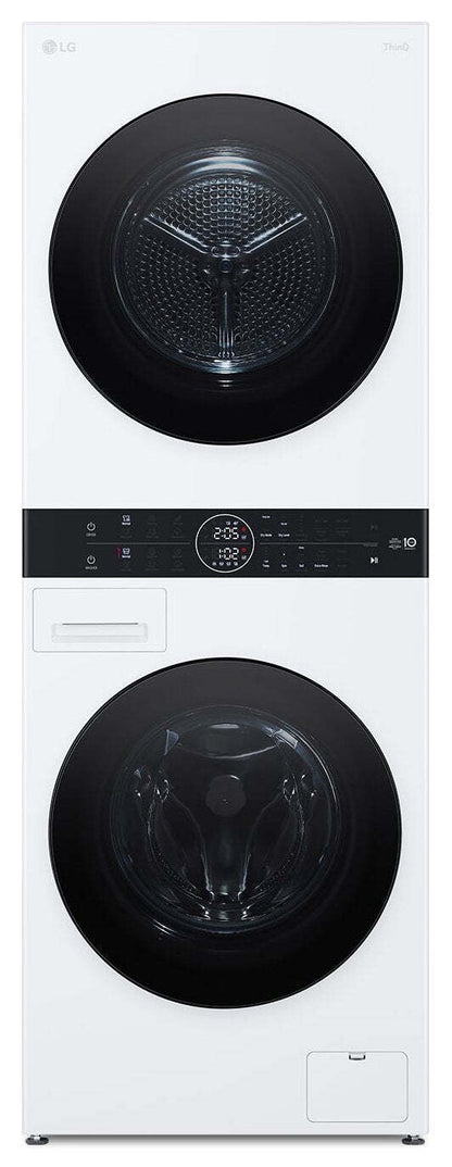 LG 3.1 Washer/4.2 Dryer Cu. Ft. Front-Load High-Efficiency Washtower™ - Blanc - WKHC152HWA | Tour de lavage WashTowerMC haute efficacité LG à chargement frontal avec laveuse de 3,1 pi³ et séche…