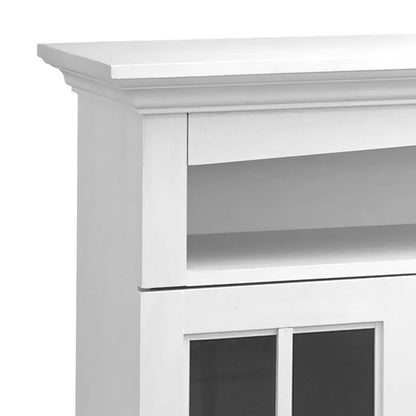 Huntley 59 Electric Fireplace TV Stand with Storage and Cable Management for TVs up to 65- White|Meuble pour téléviseur Huntley de 59 po avec foyer électrique, rangement et système de gestion des câbles pour téléviseurs jusqu’à 65 po - blanc