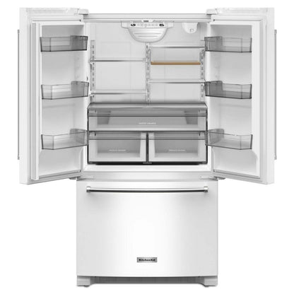 Réfrigérateur KitchenAid de 36 po et de 20 pi3 de profondeur comptoir à portes françaises - blanc - KRFC136RWH | KRFC13WH