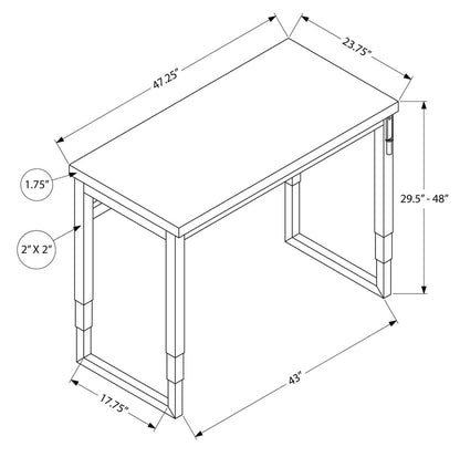 Bureau Kai de 47,25 po à hauteur réglable - taupe