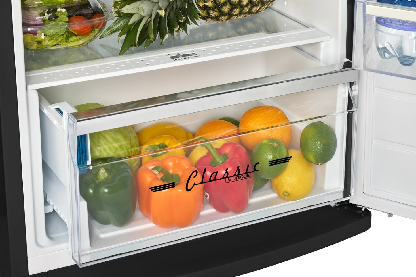 Unique Classic Retro 24 11 Cu Ft. Top Freezer Refrigerator – Midnight Black - UNQ-310L B TM | Réfrigérateur Classic Rétro d’Unique de 24 po et de 11 pi3 à congélateur supérieur - noir minuit - UNQ-310L B TM