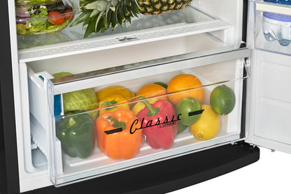 Unique Classic Retro 24 11 Cu Ft. Top Freezer Refrigerator – Midnight Black - UNQ-310L B TM | Réfrigérateur Classic Rétro d’Unique de 24 po et de 11 pi3 à congélateur supérieur - noir minuit - UNQ-310L B TM