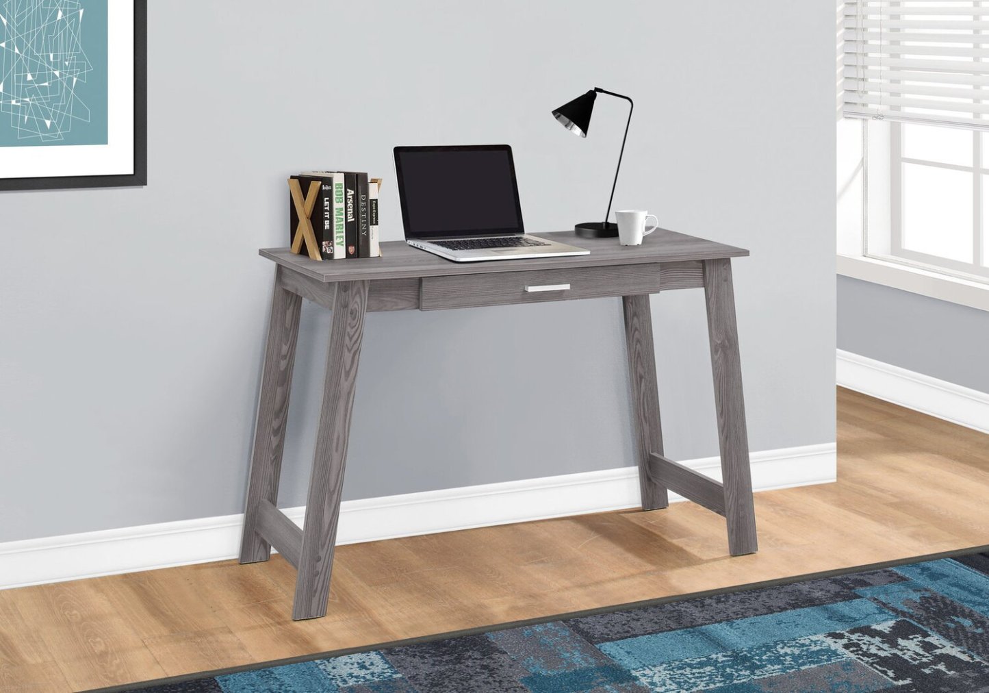 Bureau Kristina de 42 po avec tiroir - gris