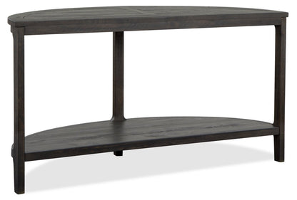 Table de canapé traditionnelle Axl 55 avec étagère - Bois gris-brun foncé|Table de salon traditionnelle Axl de 55 po avec tablette - bois gris-brun foncé