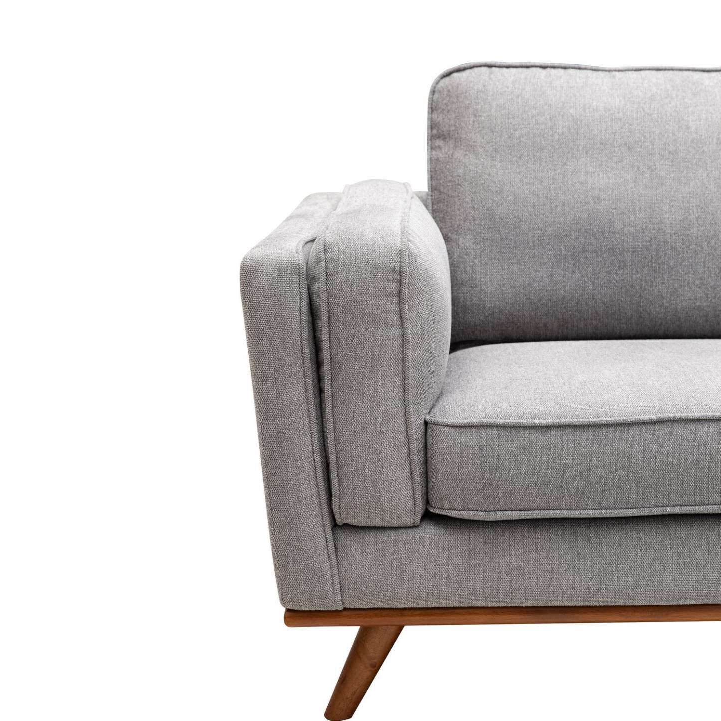 Canapé Kassia de Kort &amp; Co. de 80 po de format condo en tissu d'apparence lin avec base et pattes en bois - gris