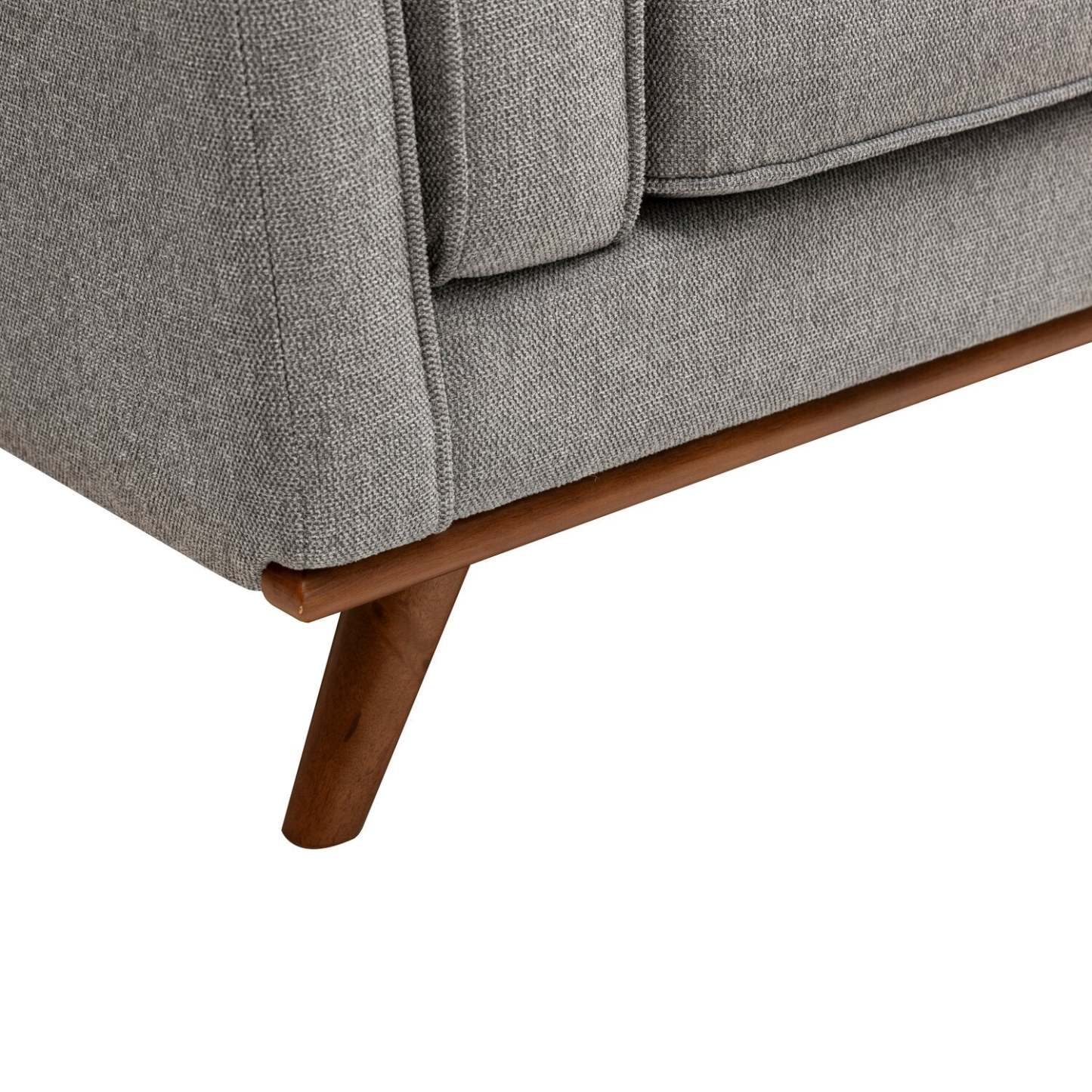 Canapé Kassia de Kort &amp; Co. de 80 po de format condo en tissu d'apparence lin avec base et pattes en bois - gris