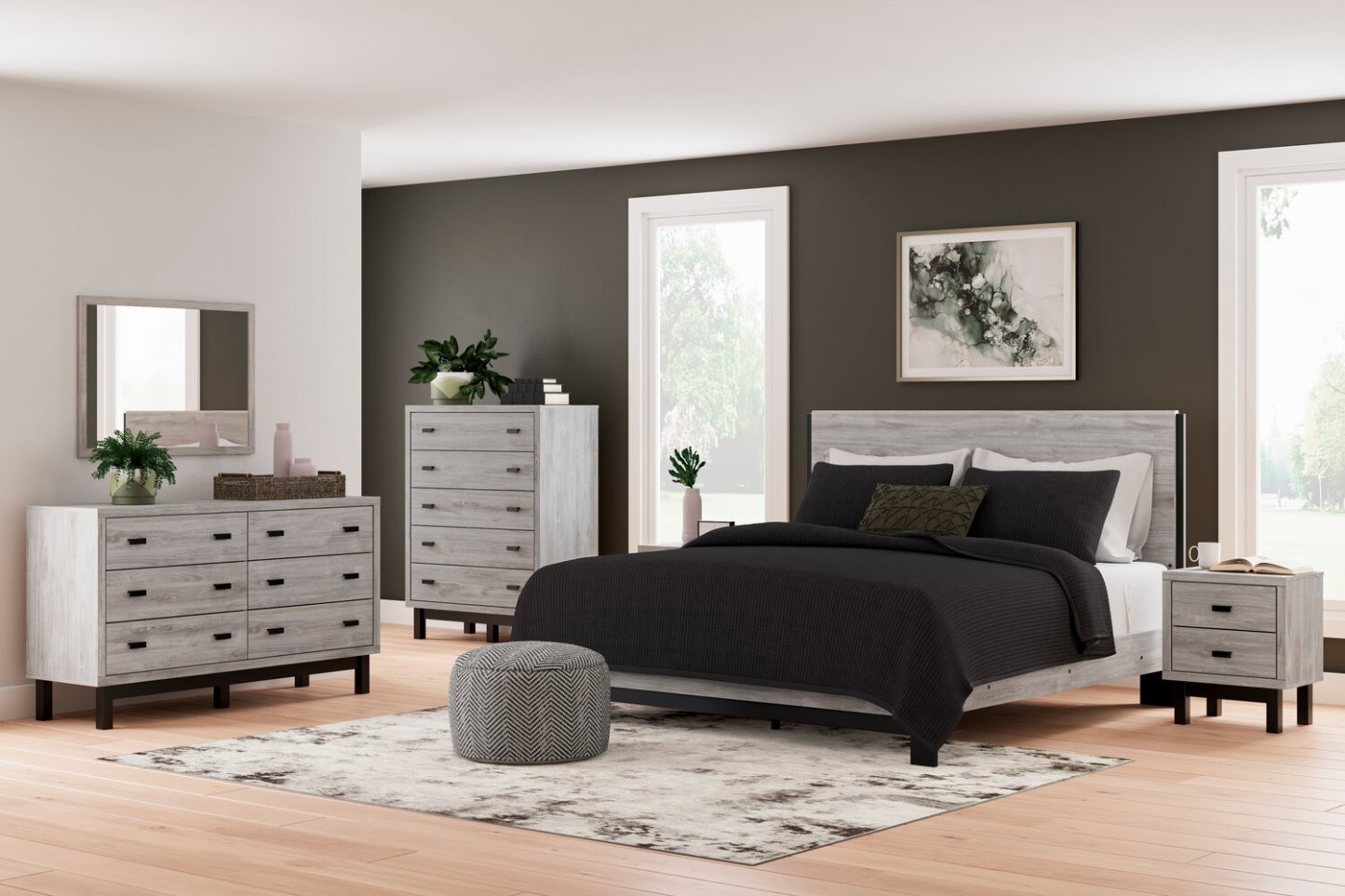 Zen Bedroom Chest of Drawers, 5-Drawer, 44.7W x 52.5H - Grey | Commode verticale Zen de 44,7 po (L) x 52,5 po (H) à 5 tiroirs pour la chambre à coucher - grise