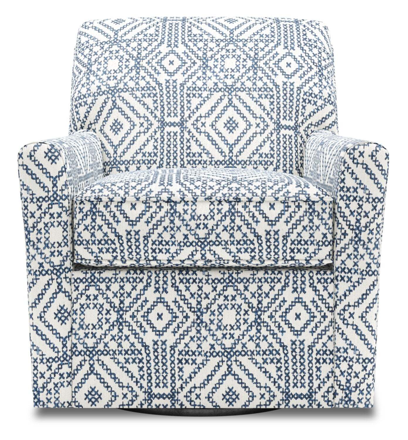 Fauteuil d'appoint pivotant personnalisable Sofa Lab de 31 po fabriqué au Canada en tissu - Encre multicolore | SWIV1156