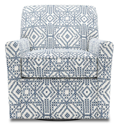 Fauteuil d'appoint pivotant personnalisable Sofa Lab de 31 po fabriqué au Canada en tissu - Encre multicolore | SWIV1156