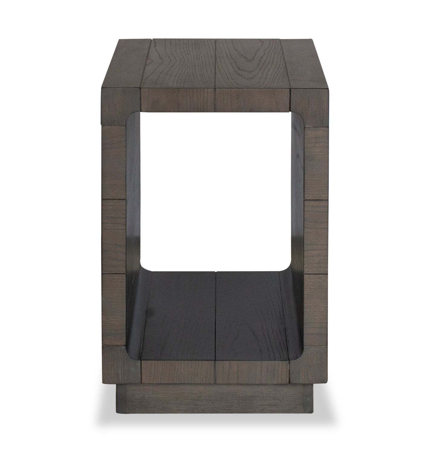 Avalon 16” Table de fauteuil moderne en bois massif avec tablette - brune