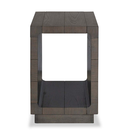 Avalon 16” Table de fauteuil moderne en bois massif avec tablette - brune