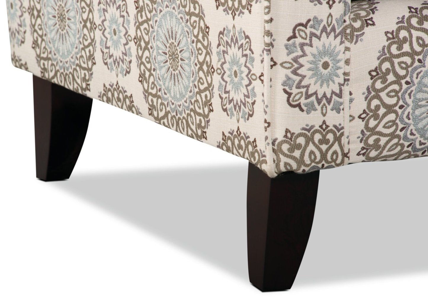 Fauteuil d’appoint Tula de 35 po fabriqué au Canada en tissu avec accoudoirs évasés - crépuscule multicolore