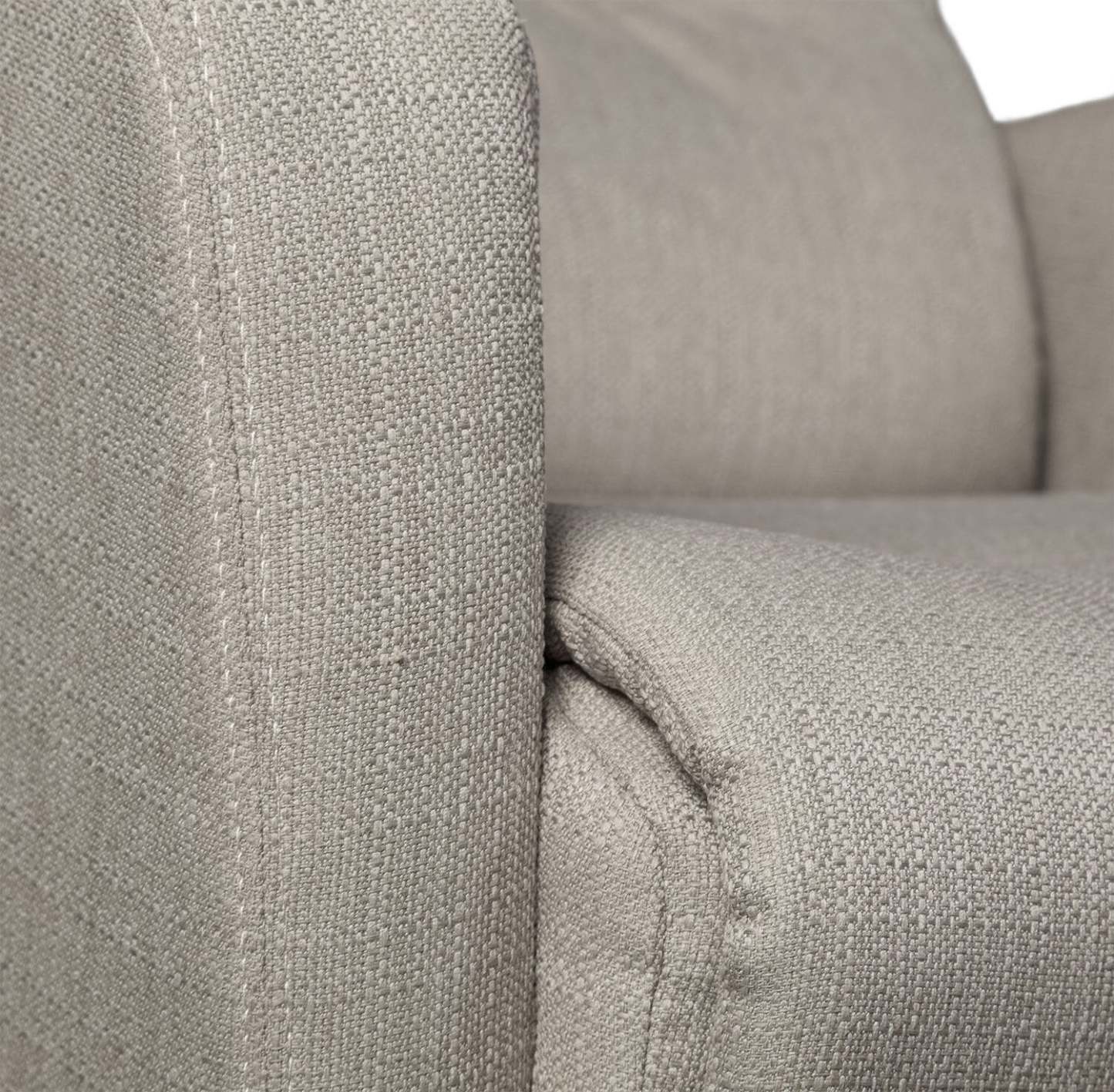 Fauteuil inclinable et berçant pivotant en tissu d'apparence lin Penny 29.1 - Taupe | Fauteuil berçant, pivotant et inclinable Penny de 29,1 po en tissu d'apparence lin - taupe