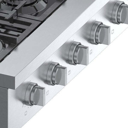 Table de cuisson à gaz à 6 brûleurs Bosch série 800 36 - RGM8658UC | Surface de cuisson à gaz Bosch de série 800 de 36 po à 6 brûleurs– RGM8658UC | RGM8658C