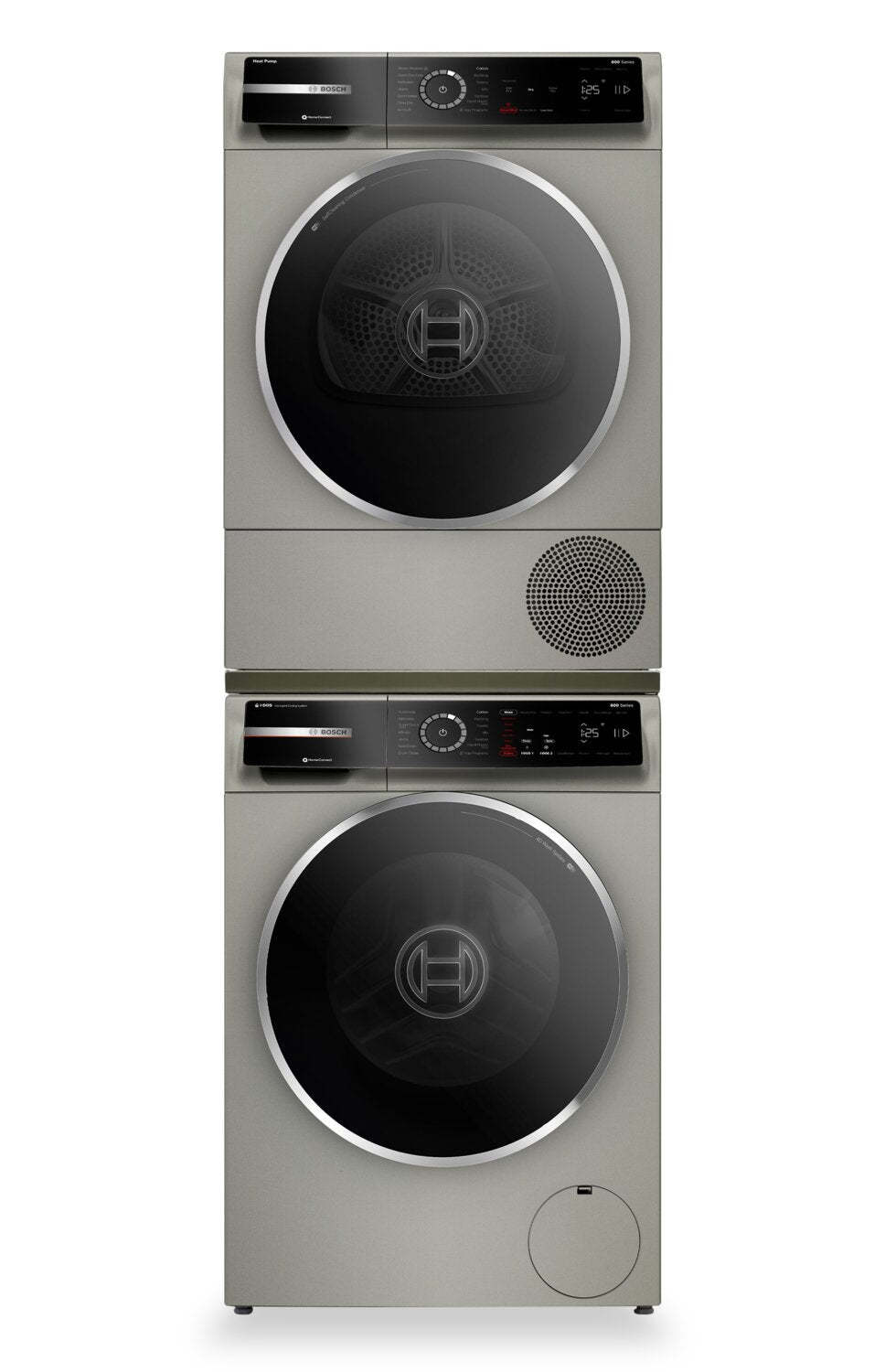 Bosch 800 Series 2,4 pi³ Laveuse à chargement frontal et 4 pi³ Sécheuse avec pompe à chaleur | Laveuse à chargement frontal de 2,4 pi³ et sécheuse avec pompe à chaleur de 4 pi³ de série 800 de Bosch | BOFL2400