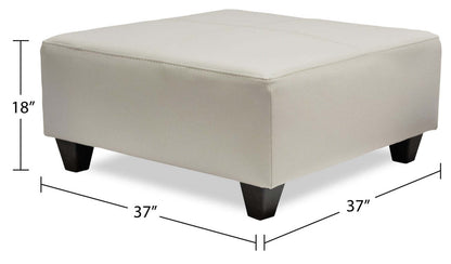 Fabriqué au Canada Pouf Addison 37 en similicuir - Beige | Pouf Addison de 37 po fabriqué au Canada d'apparence cuir - beige