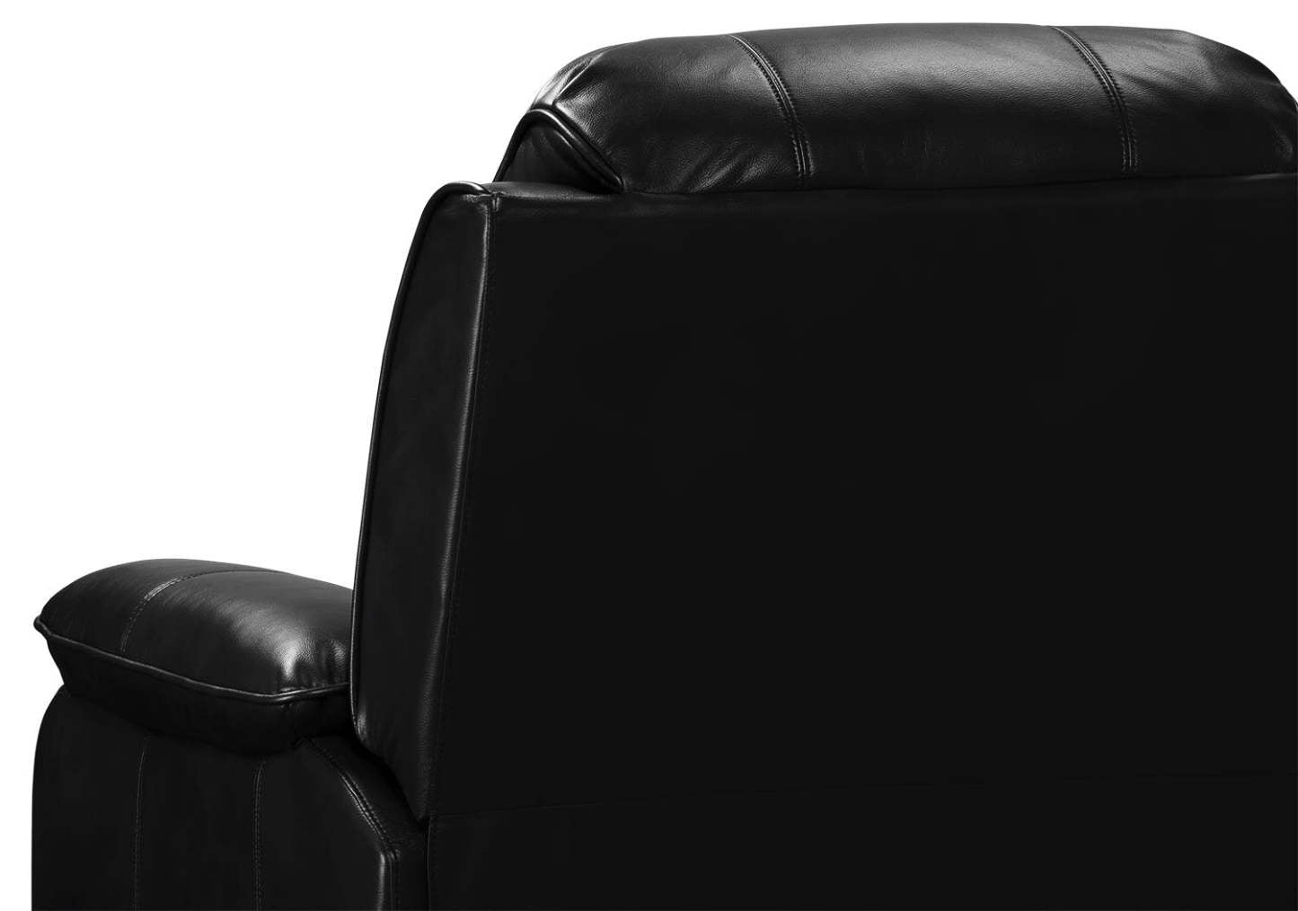 Adam 34.45 Fauteuil inclinable coulissant en tissu d'apparence cuir - Noir | Fauteuil coulissant inclinable Adam de 34,45 po en tissu d'apparence cuir - noir