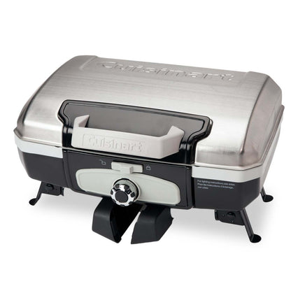 Gril à gaz portatif de table Petite Gourmet de Cuisinart - Argent - CGG-180TS-C | Barbecue de table à gaz portatif Petit gourmet de Cuisinart - argenté - CGG-180TS-C | CGG180TS