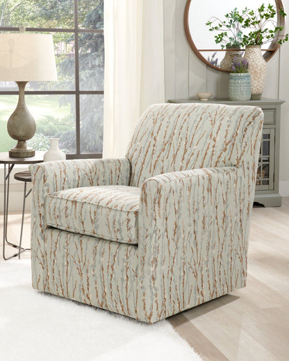 Fauteuil d’appoint pivotant personnalisable Sofa Lab de 31 po fabriqué au Canada en tissu - Mineral multicolore | SWIV1149