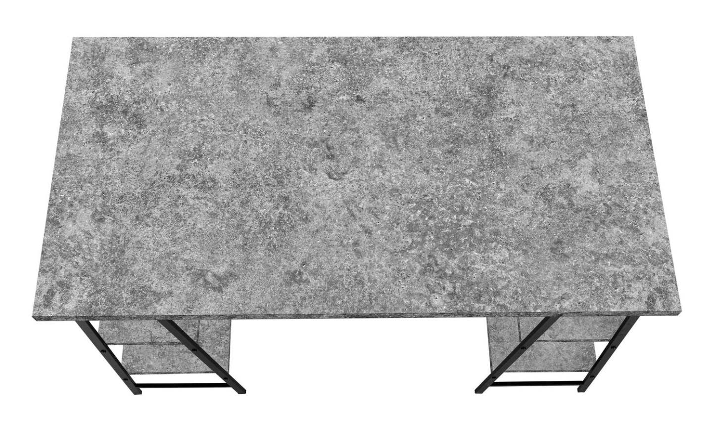 Bureau Jonnie 47.25 avec pieds style chevalet - aspect pierre grise|Bureau Jonnie de 47,25 po avec pattes de type chevalet - imitation de pierre grise