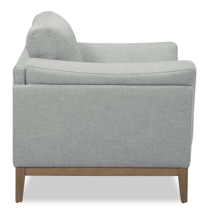 Chaise en tissu Valley 44 avec base et pieds en bois d'hévéa - Gris | Fauteuil Valley de 44 po en tissu avec base et pattes en hévéa - gris