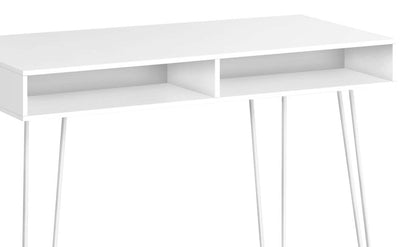 Bureau Ezra 40 avec compartiments - Blanc|Bureau Ezra de 40 po avec compartiments ouverts - blanc