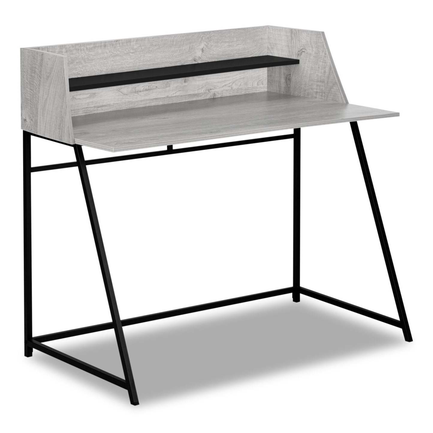 Bureau Lawson 47.25 avec petite niche - Gris|Bureau Lawson de 47,25 po avec petite crédence - gris