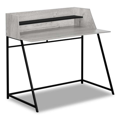 Bureau Lawson 47.25 avec petite niche - Gris|Bureau Lawson de 47,25 po avec petite crédence - gris