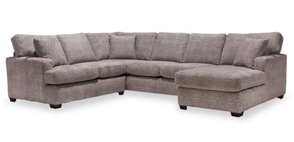 Sofa sectionnel de droite Luxe 3 pièces fabriqué au Canada en tissu avec coussins amovibles - gris colombe Zaftig