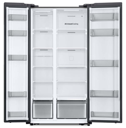 Réfrigérateur Samsung de 20,5 pi3 et 36 po de profondeur comptoir à compartiments juxtaposés avec technologie SpaceMax - RS20DG4000M9AA | Samsung 36 20.5 Cu. Ft. Counter-Depth Side by Side Refrigerator with SpaceMax Technology - RS20DG4000M9AA