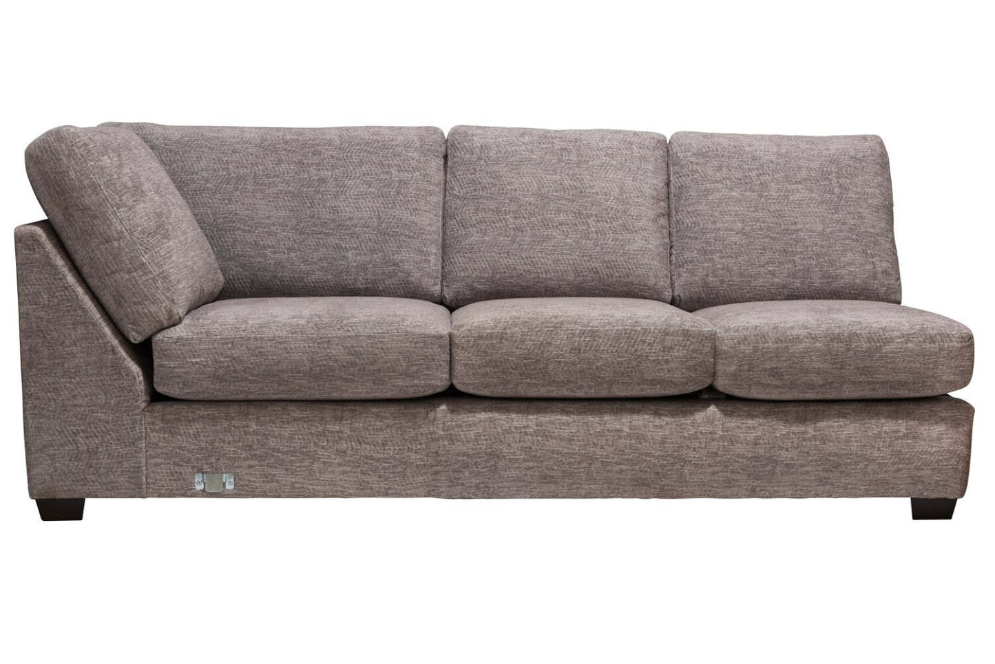 Sofa sectionnel de droite Luxe 3 pièces fabriqué au Canada en tissu avec coussins amovibles - gris colombe Zaftig