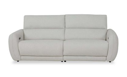 Sofa à inclinaison électrique Kailyn de Cindy Crawford Home de 92 po en tissu avec appuie-têtes électriques - beige