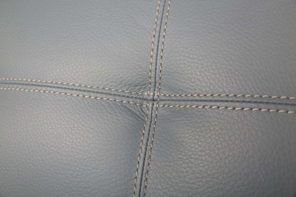 Sofa sectionnel à inclinaison électrique Geneva 3 pièces en cuir véritable avec appuie-têtes électriques et port USB - bleu piscine