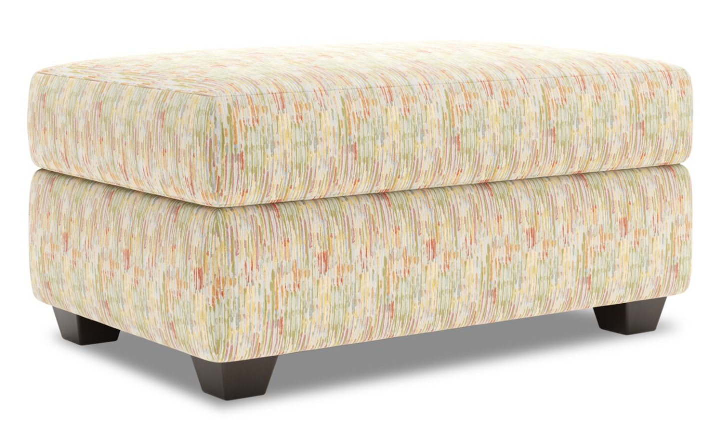 Fabriqué au Canada Pouf de rangement personnalisable The Trunk 39 en tissu - Jardin multicolore | Pouf de rangement The Trunk de Sofa Lab de 39 po fabriqué au Canada en tissu - Jardin multicolore | TRUN1141